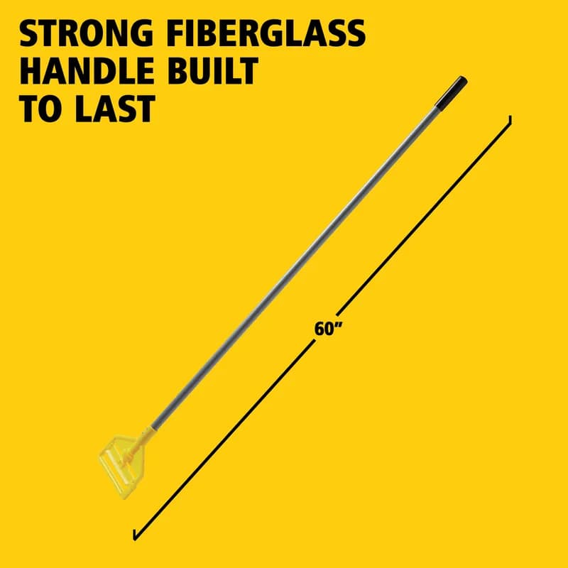 Invader® Mop Handle 60IN Gray Yellow Fiberglass Side Gate 1/Each