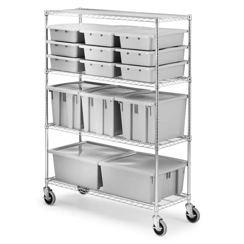ProSave® Ingredient Bin Mobile Rack 18.00X50.00X67.16 IN Chrome Metal 1/Each