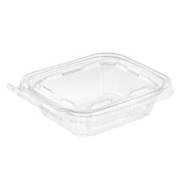 Safe-T-Fresh® Deli Container Hinged With Flat Lid 8 OZ rDPET Clear Rectangle 240/Case
