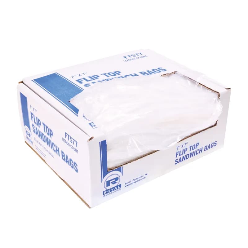 Sandwich Bag 6.5X7 IN LDPE With Flip Top Closure 2000 Count/Pack 1 Packs/Case 2000 Count/Case