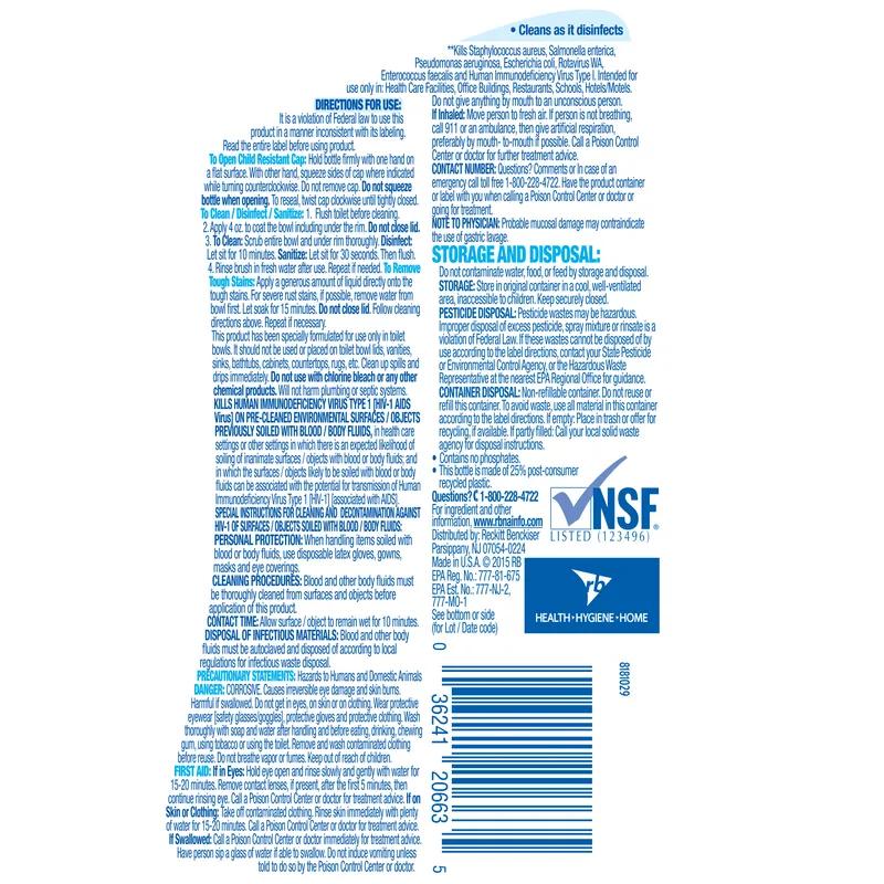 Lysol® Wintergreen Toilet Bowl Cleaner 32 FLOZ RTU 12/Case