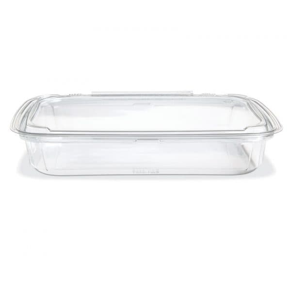 Crystal Seal® Deli Container Hinged 38 OZ PET Clear Rectangle 110/Case