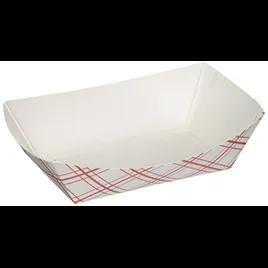 Food Tray 0.25 LB Paper White Red Rectangle 1000/Case