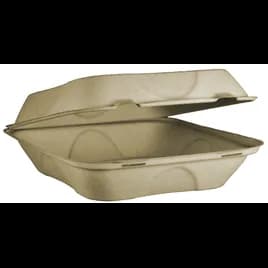 Take-Out Container Hinged 9X9X3 IN Fiber Blend Square 300/Case