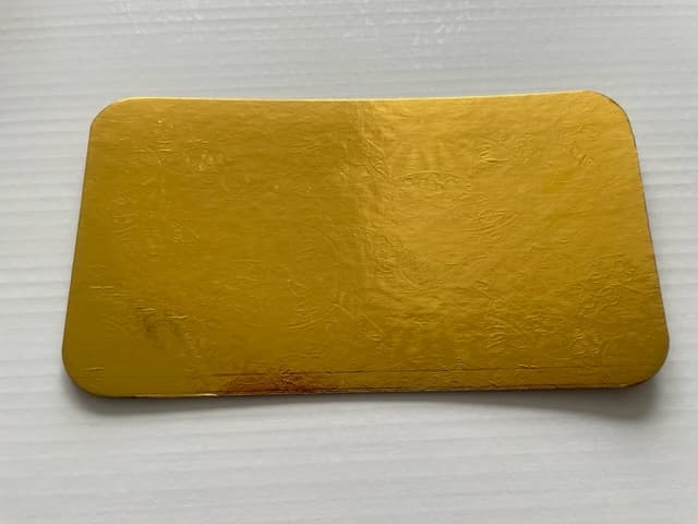 Cake Board 9X5 IN Paperboard Gold Rectangle Embossed 200/Case