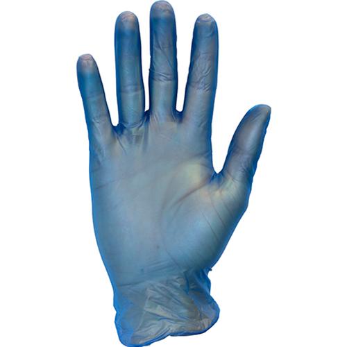 Safety Zone® Gloves Medium (MED) Blue Vinyl Powder-Free 100 Count/Pack 10 Packs/Case