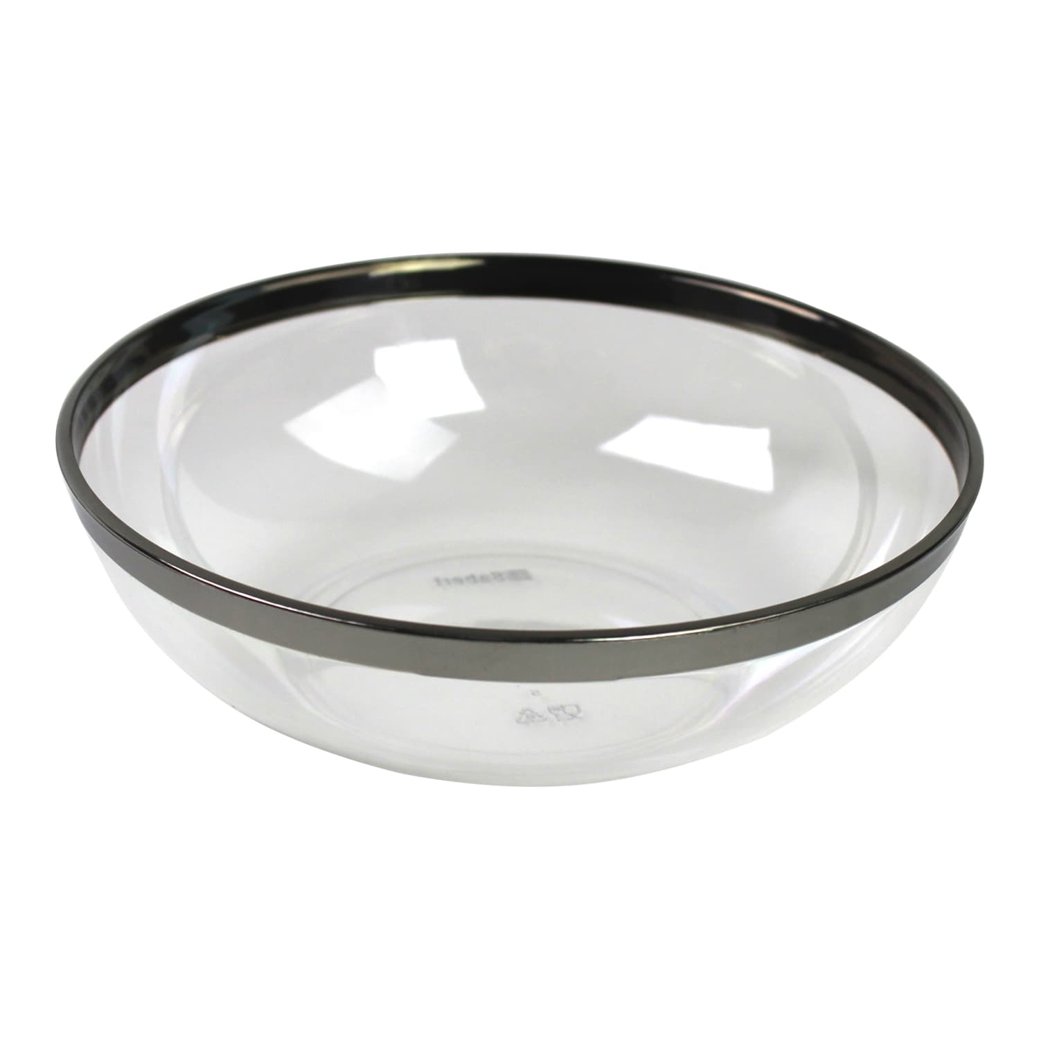 Bowl Small (SM) PS Clear Round With Silver Trim 144/Case