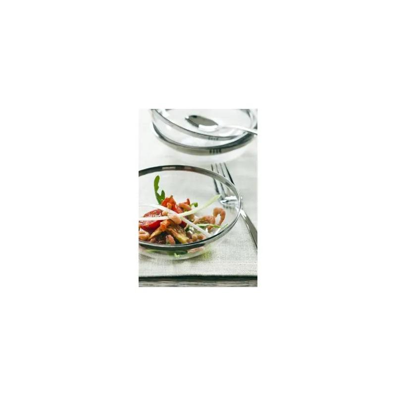 Bowl Small (SM) PS Clear Round With Silver Trim 144/Case