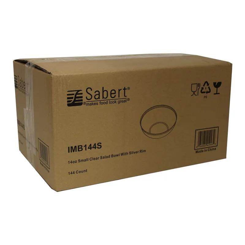 Bowl Small (SM) PS Clear Round With Silver Trim 144/Case
