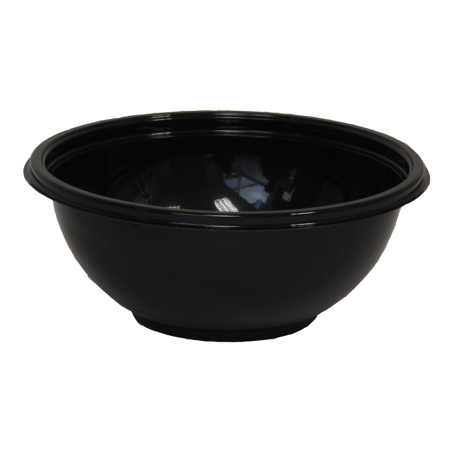 Bowl 32 OZ PET Black Round Stackable Tamper-Evident 300/Case