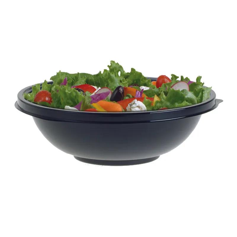 Bowl 32 OZ PET Black Round Stackable Tamper-Evident 300/Case