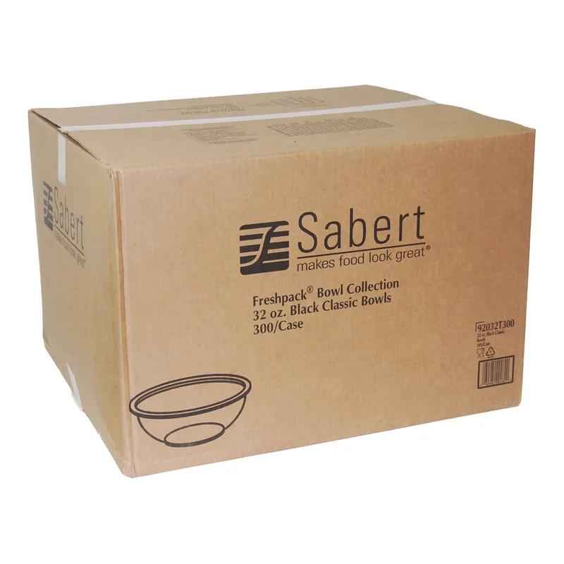 Bowl 32 OZ PET Black Round Stackable Tamper-Evident 300/Case