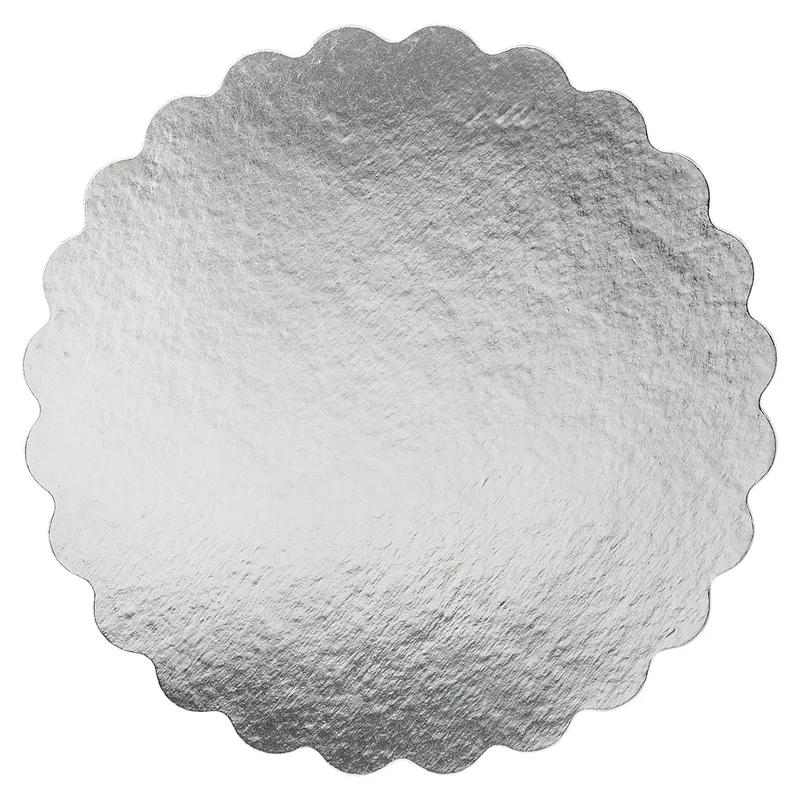 Catering Tray 14 IN Foil-Lined Paper Silver Scalloped 50/Case