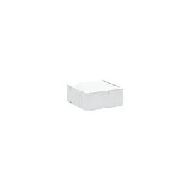 Easy Lock Cake Box 6X6X2.5 IN SUS Paperboard CRB White Square Lock Corner 1-Piece 250/Bundle