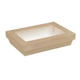 Take-Out Box Base & Lid Combo 9X6X2 IN Corrugated Cardboard Kraft With Window 50 Count/Pack 4 Packs/Case 200 Count/Case