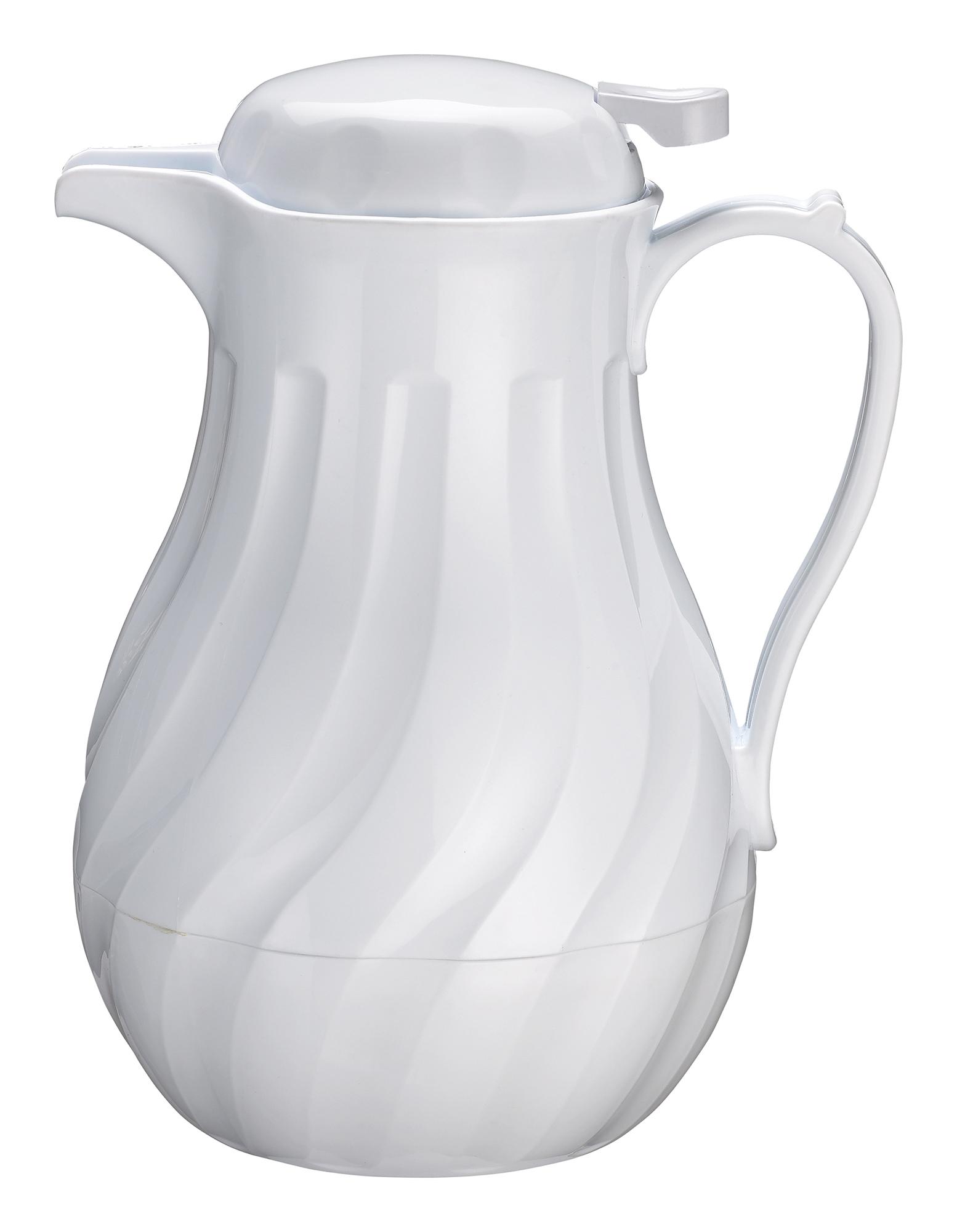 Insulated Beverage Server 7.5X10 IN 42 OZ White Plastic Swirl 1/Each