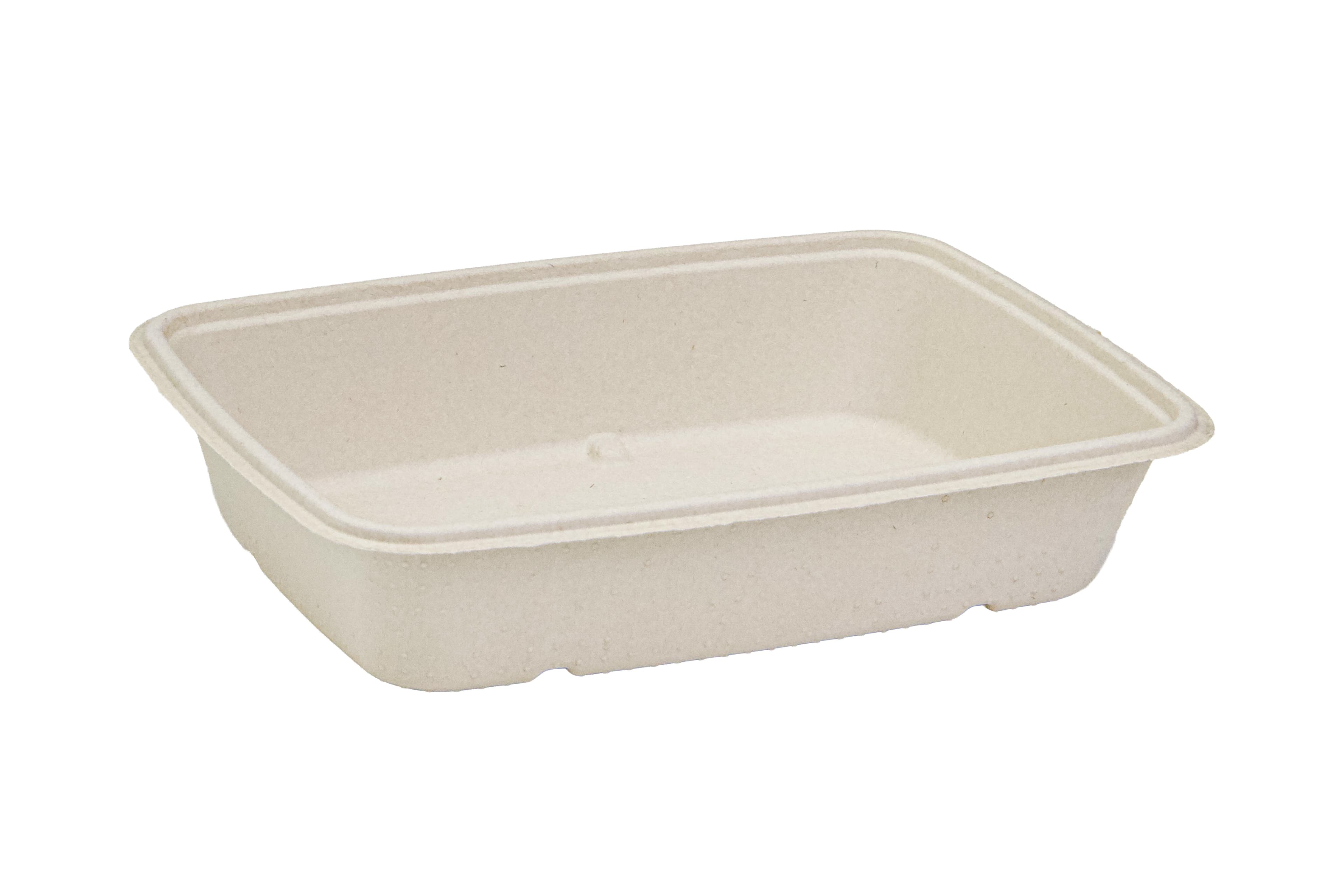 Take-Out Container Base Medium (MED) 30 OZ Pulp Fiber Kraft Rectangle 300/Case