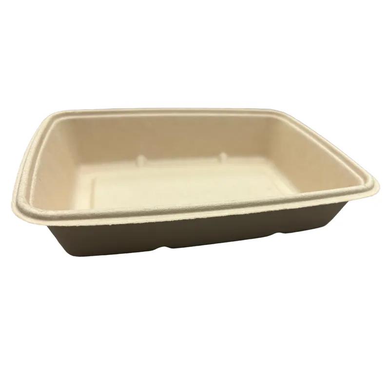 Take-Out Container Base Medium (MED) 30 OZ Pulp Fiber Kraft Rectangle 300/Case