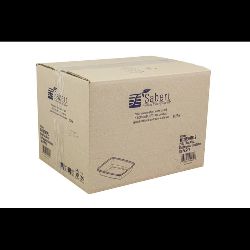 Take-Out Container Base Medium (MED) 30 OZ Pulp Fiber Kraft Rectangle 300/Case