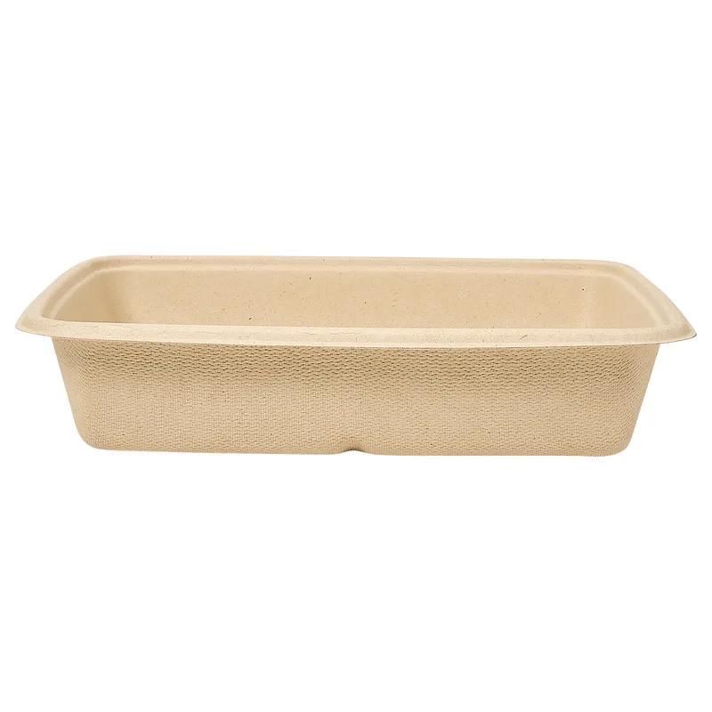 Take-Out Container Base Medium (MED) 30 OZ Pulp Fiber Kraft Rectangle 300/Case