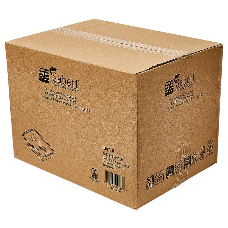 Take-Out Container Base Medium (MED) 30 OZ Pulp Fiber Kraft Rectangle 300/Case