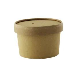 Soup Food Container Base & Lid Combo 8 OZ Kraft Paperboard Kraft Round 25 Count/Pack 20 Packs/Case 500 Count/Case