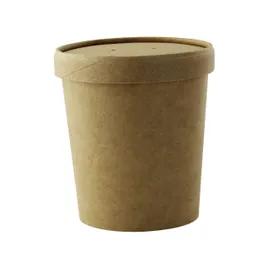 Soup Food Container Base & Lid Combo 16 OZ Kraft Paperboard Round 25 Count/Pack 20 Packs/Case 500 Count/Case