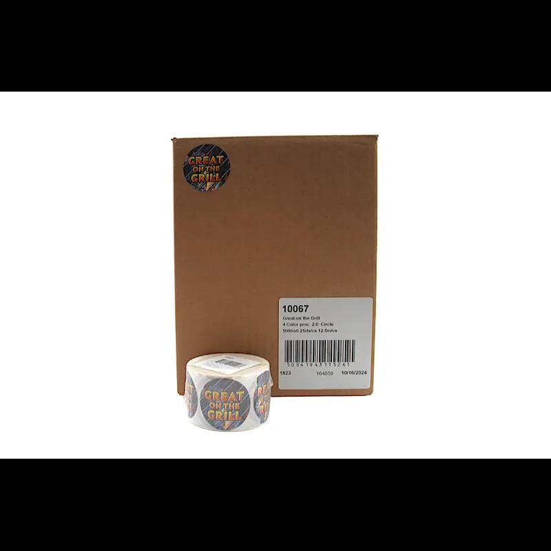 Great On The Grill Meat Grilling Label 2 IN Circle 4 Color Process 500 Count/Roll 25 Rolls/Case 12500 Count/Case