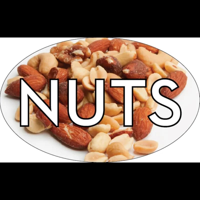 Nuts Bakery Flavor Label 1.25X2 IN Oval 4 Color Process 500 Count/Roll 5 Rolls/Sleeve