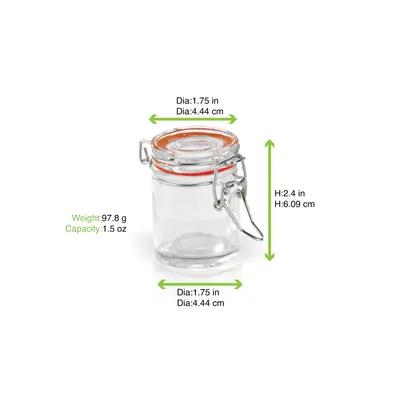 Jar Mini 1.5 OZ 1.6X2.5 IN Glass Clear Red Seal Reusable 12 Count/Pack 2 Packs/Case 24 Count/Case