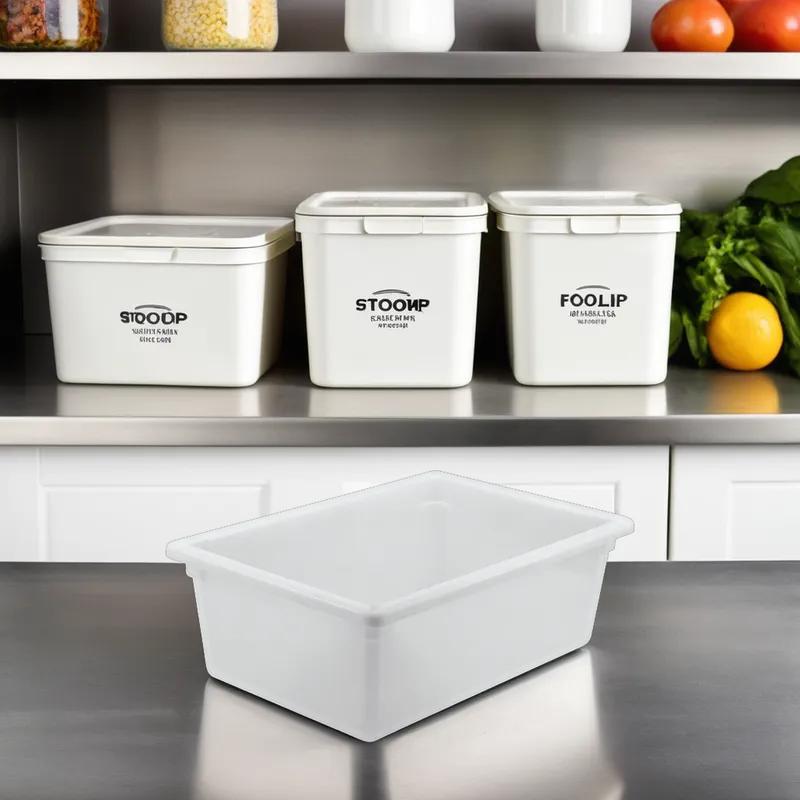 Food Storage Box Full Size 25.75X17.75X9.25 IN White PP Heavy Duty 1/Each