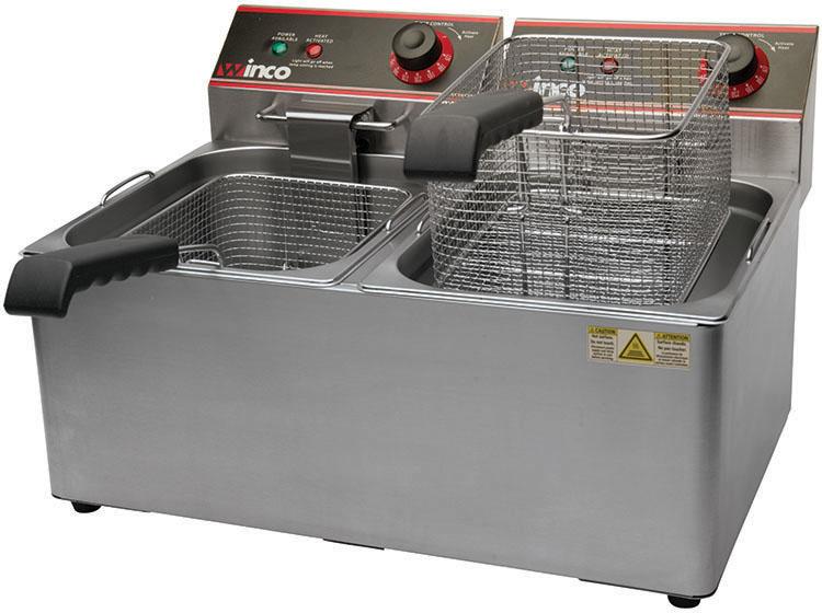 Electric Deep Fryer 21.25X16X13.625 IN 32 LB Stainless Steel 120V Twin Well 1/Each