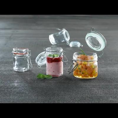 Jar Mini 5 OZ 2.5X3.6 IN Glass Clear Black Seal Reusable 12 Count/Pack 2 Packs/Case 24 Count/Case