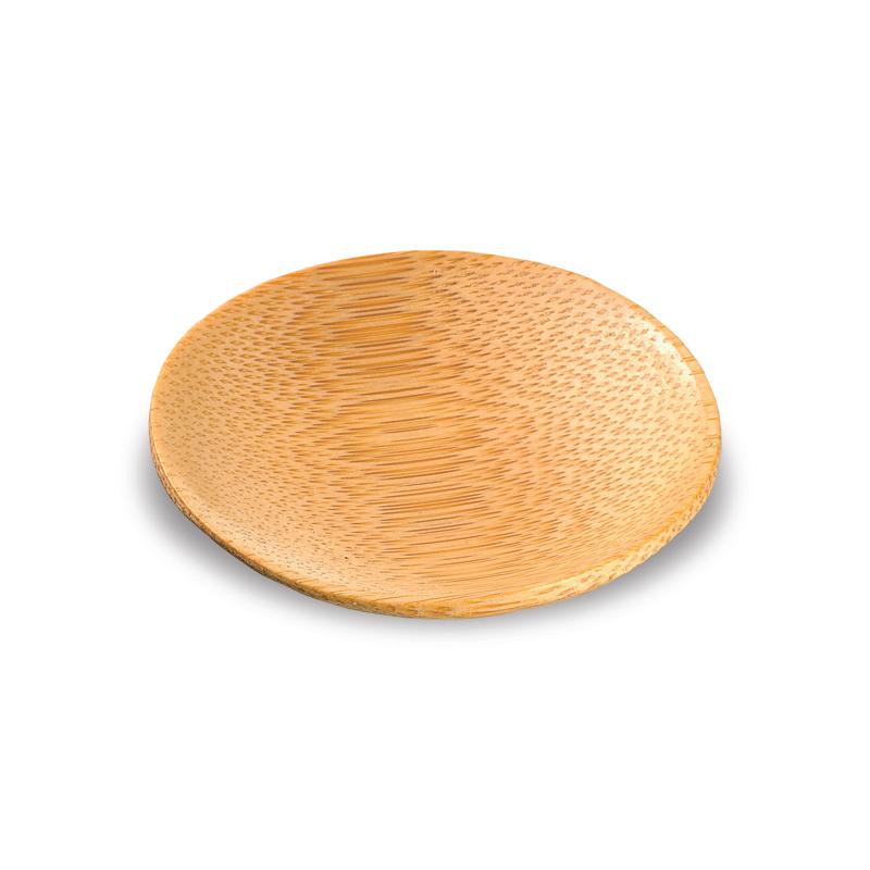 Plate Mini 2.3X2.3 IN Bamboo Natural Round 24 Count/Pack 6 Packs/Case 144 Count/Case