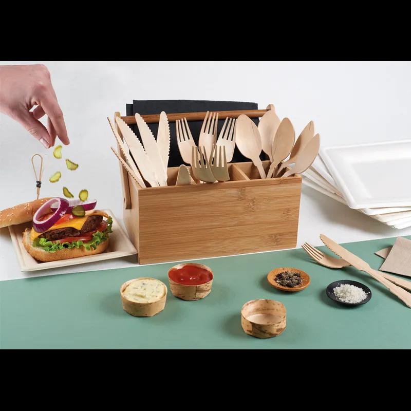 Plate Mini 2.3X2.3 IN Bamboo Natural Round 24 Count/Pack 6 Packs/Case 144 Count/Case