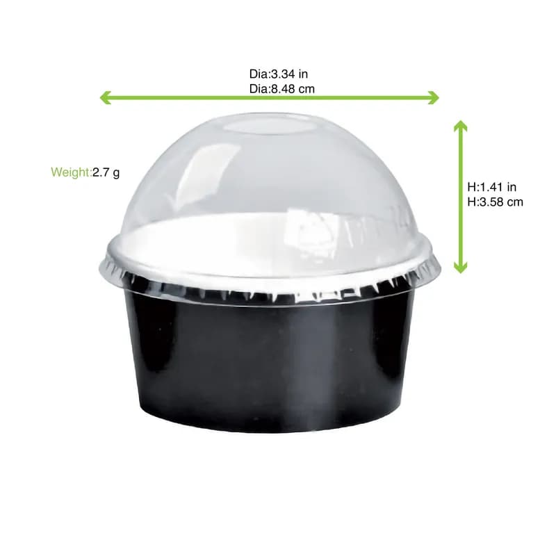 Lid Dome 3.34X1.41 IN PET Clear For Container Freezer Safe 100 Count/Pack 10 Packs/Case 1000 Count/Case