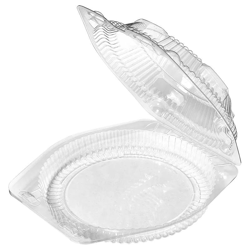 Pie Hinged Container With Dome Lid 8 IN OPS Clear Round 100/Case