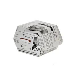 Mini Slider Take-Out Box Hinged 2.8X2.8X2 IN Corrugated Cardboard Newspaper Print 50 Count/Pack 10 Packs/Case