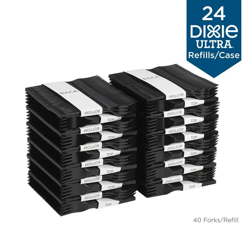 Dixie® Ultra SmartStock® Series-O Fork PS Black Medium Weight Refill 40 Count/Pack 24 Packs/Case 960 Count/Case