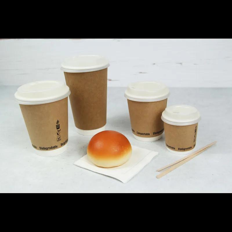 Lid PLA 3.15 IN White For 8 OZ Cup 50 Count/Pack 20 Packs/Case 1000 Count/Case