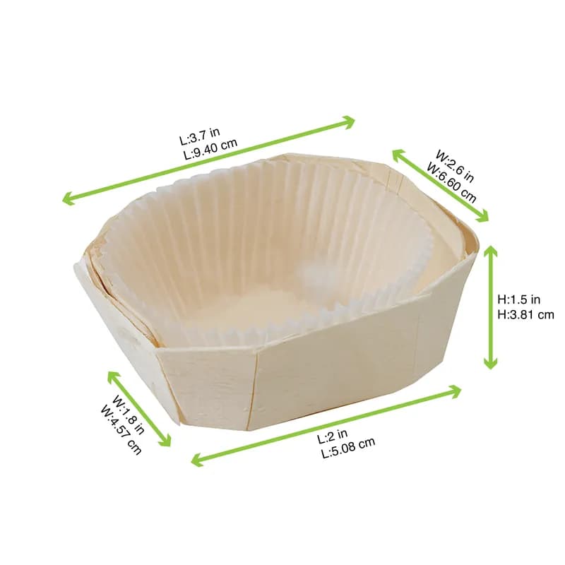 Baking Mold 4 OZ 3.7X2.6X1.5 IN Wood Natural 30 Count/Pack 10 Packs/Case 300 Count/Case