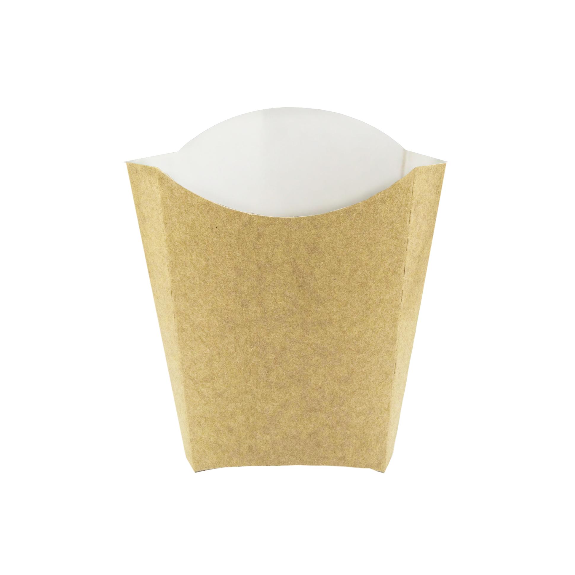 French Fry Cup & Scoop Base Large (LG) 5.3X4.5X7.1 IN Paper Kraft 100 Count/Pack 10 Packs/Case 1000 Count/Case