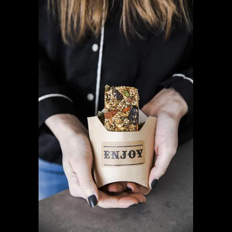 French Fry Cup & Scoop Base Large (LG) 5.3X4.5X7.1 IN Paper Kraft 100 Count/Pack 10 Packs/Case 1000 Count/Case