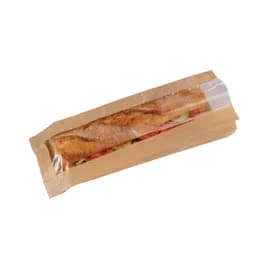 Sandwich Bag 3.9X1.6X13.8 IN Paper Brown With Window Freezer Safe 1000 Count/Pack 1 Packs/Case 1000 Count/Case