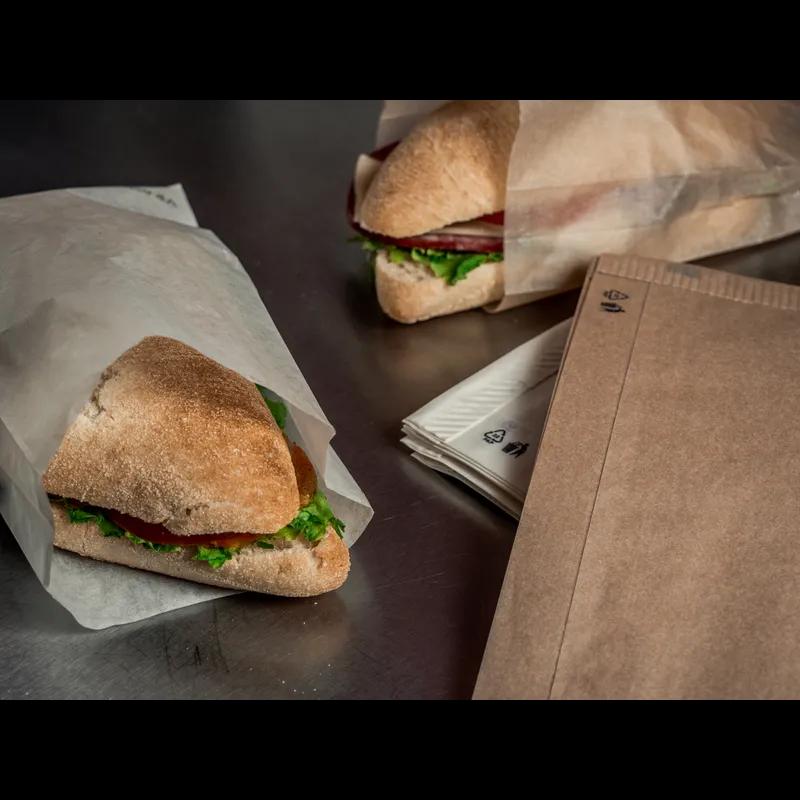 Sandwich Bag 3.9X1.6X13.8 IN Paper Brown With Window Freezer Safe 1000 Count/Pack 1 Packs/Case 1000 Count/Case