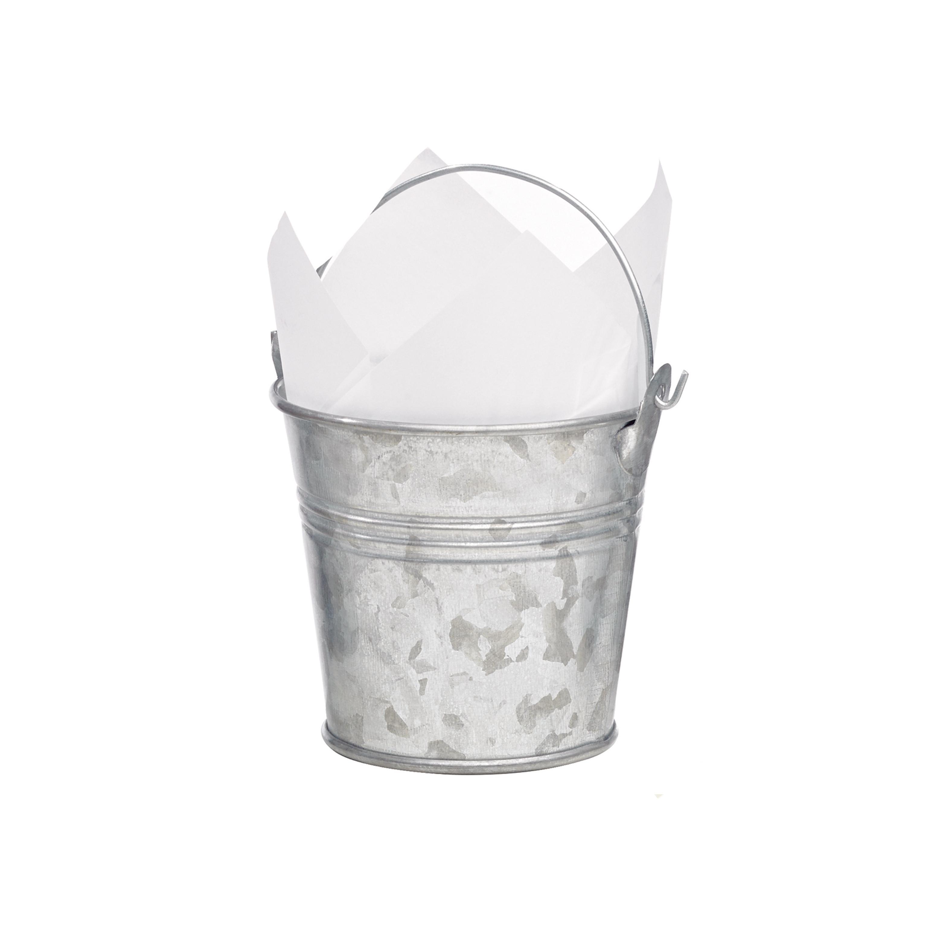 Buckets Mini 3X3 IN 7 OZ Metal Silver Reusable 24 Count/Pack 6 Packs/Case 144 Count/Case