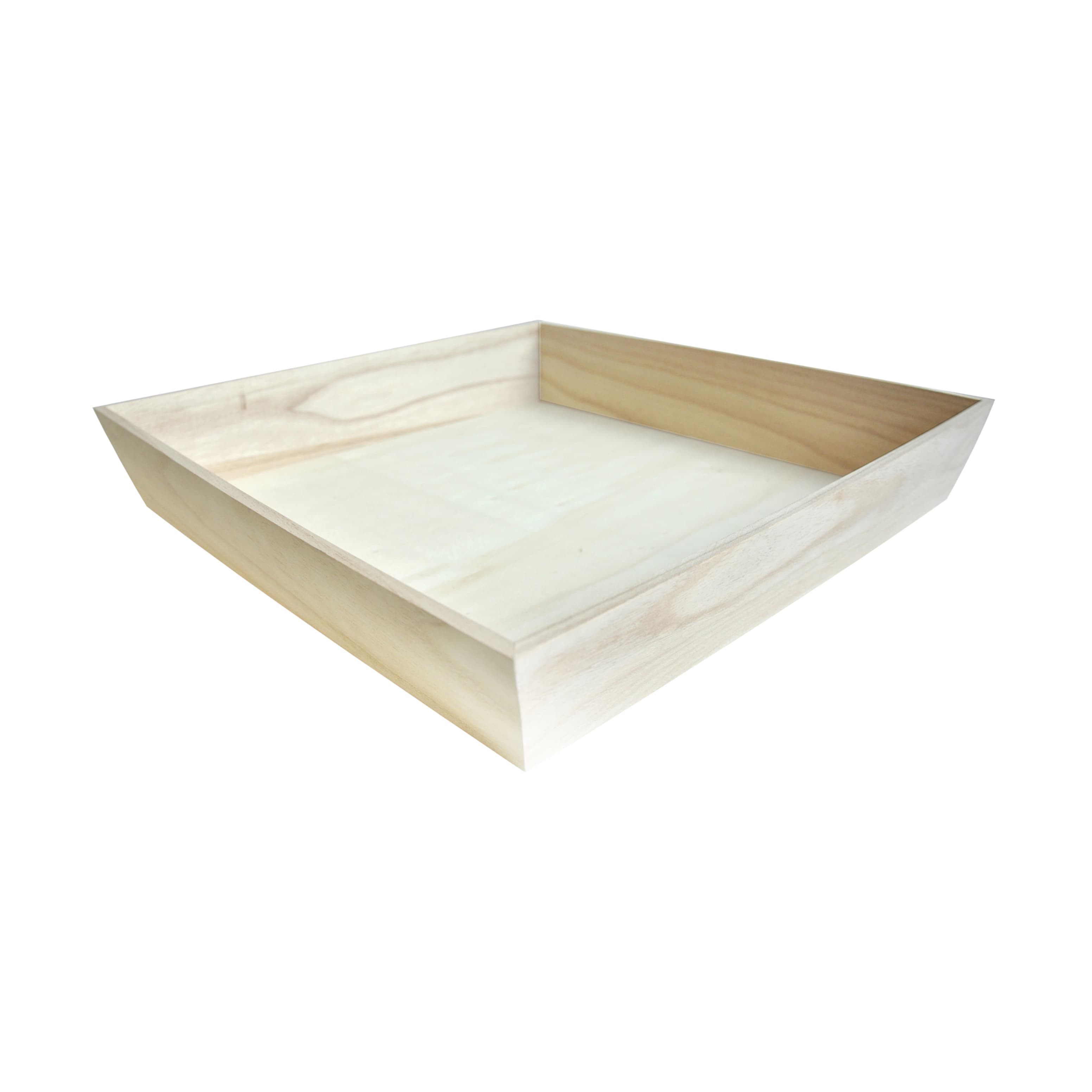 Serving Tray 17.9X17.9X3 IN Wood Natural Heavy Duty Grease Resistant 10 Count/Case