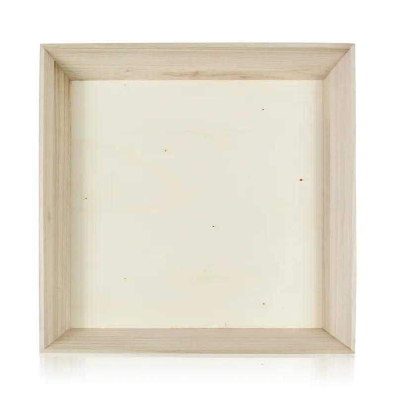 Serving Tray 17.9X17.9X3 IN Wood Natural Heavy Duty Grease Resistant 10 Count/Case