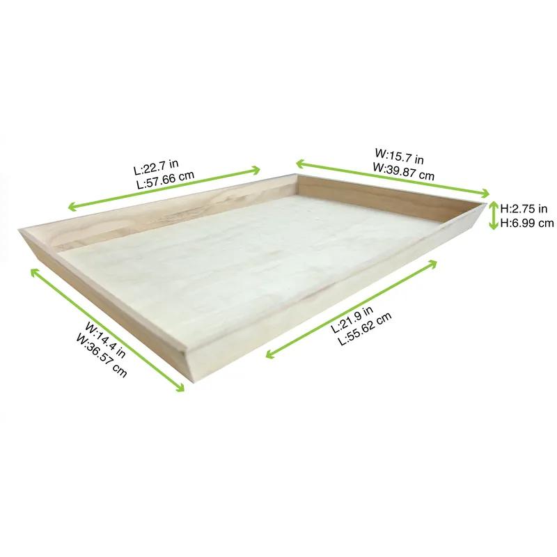 Serving Tray Base 22.7X15.7X1.75 IN Wood Microwave Safe Grease Resistant 10 Count/Case