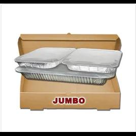 The Catering Box JUMBO 21X13.25X4 IN Corrugated Cardboard Kraft Rectangle Folding Display Lid Option Full Attached Top 25/Bundle